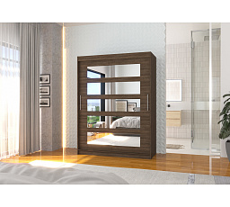 Posuvná skříň se zrcadlem MURANI 150 Choco+Choco