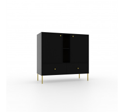 Komoda 2D 2S 2P Tili Černá+Černá