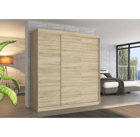 Šatní skříň posuvná MEGAN 200 Sonoma+Sonoma
