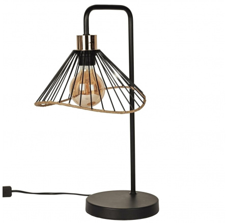 Stolní lampa Anel černá/ratan