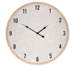 Hodiny nástěnné - pr. 58 cm, MDF, jemný květinový vzor