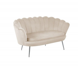 Sofa SF1-FXJG sametová béžová , nohy stříbrné
