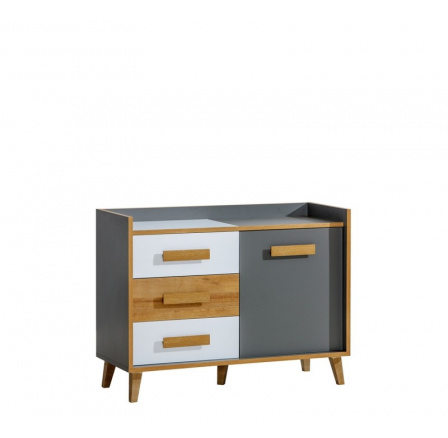 Systém "WERSO" W6 (Komoda D 3S) - Barva: bílý brilant/riviera