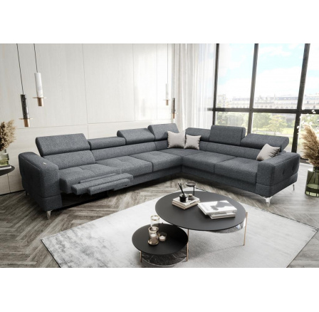 Rohová sedací souprava TOSCANIA MAX , relax 320×250 - volitelný odstín , pravá