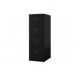 Kovová kartotéková skříň SARA V4, 460 x 1320 x 620 mm, černá