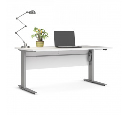 Psací stůl OFFICE 80400/318, Bílá/Silver grey