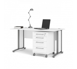Psací stůl OFFICE 80400/35, Bílá/Silver grey