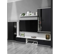 Obývací stěna Silos černo/bílá/melamina
