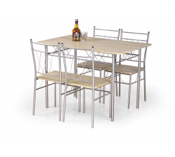 FAUST set stůl + 4 židle dub sonoma (1p=1kpl)