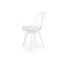Jídelní židle K245, Bílá/Transparent
