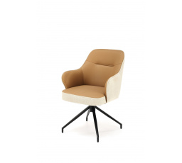 Jídelní otočná židle K527, Hnědá/Béžová/Černá