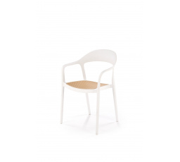 Jídelní židle stohovatelná K530, Bílá/Přírodní