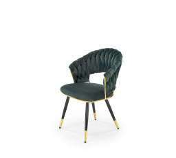 Jídelní židle K551, Zelená/Černá/Zlatá