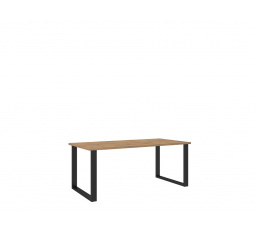 LOFT - Jídelní stůl š. 185 x 75 x 90, lamino Dub lancelot/ černý kov "LP" (K150-Z)