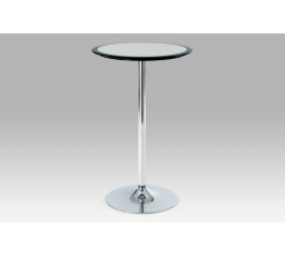 Barový stůl černo-stříbrný plast, pr. 60 cm