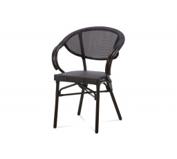 Zahradní židle, kov hnědý, textil černý