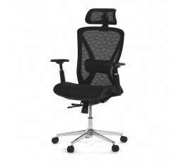 Židle kancelářská, černá MESH, kovový kříž