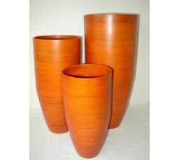 Bambusová váza klasik oranžová velikost M