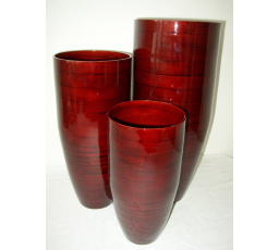 Bambusová váza klasik červená XL
