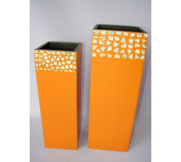 Bambusová váza oranžová mozaika - velikost velká