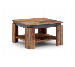 Konferenční stůl AGAVA 68x68 cm, Old wood/Matera tmavě šedá