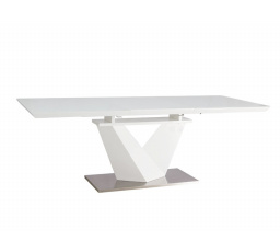 Jídelní stůl ALARAS III, bílý lak - 160(220)x90