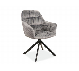 Jídelní židle ASTORIA Velvet, šedý Bluvel 14/černý mat