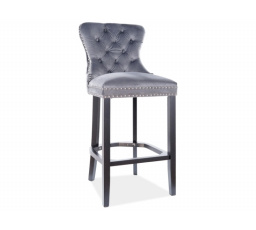 Barová židle AUGUST H-1 Velvet, černá/šedá Bluvel 14