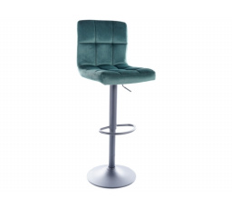 Barová židle C-105 Velvet, černý mat/zelený Bluvel 78