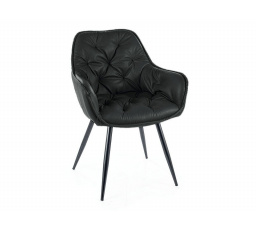 Jídelní židle CHERRY, černá ekokůže/černý mat