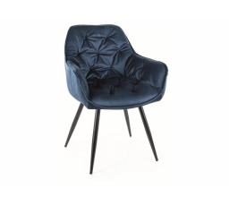 Jídelní židle CHERRY MONOLITH modrý 77/černý mat
