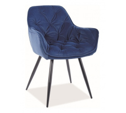 Jídelní židle CHERRY MATT modrý Velvet 79/černý mat