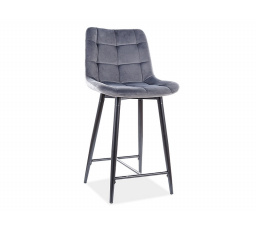 Barová židle CHIC H-2 Velvet, černá/šedý Bluvel 14