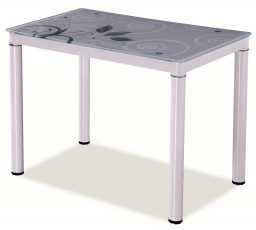 Jídelní stůl DAMAR, bílý, 100x60 cm