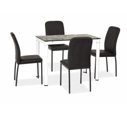 Jídelní stůl DAMAR, černý/bílý, 100x60 cm