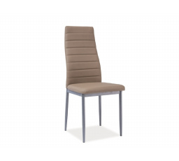 Jídelní židle H-261 BIS, Aluminium/tmavě béžová ekokůže