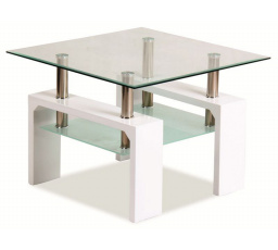 Konferenční stůl LISA D - BASIC, Transparent/Bílý lak
