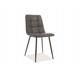 Jídelní židle LOOK, černý mat/šedá ekokůže