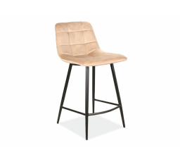 Barová židle MILA H-2 Velvet, béžová Bluvel 28/černý mat