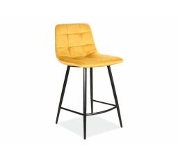 Barová židle MILA H-2 Velvet, Curry Bluvel 68/černý mat