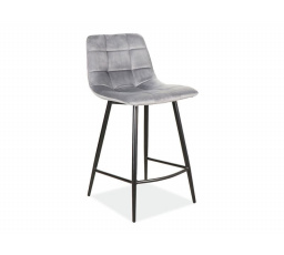 Barová židle MILA H-2 Velvet, šedý Bluvel 14/černý mat