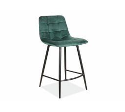 Barová židle MILA H-2 Velvet, zelený Bluvel 78/černý mat