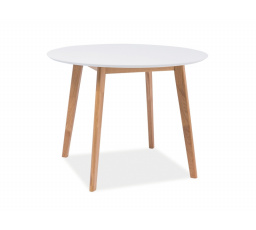 Jídelní stůl MOSSO II, bílý/dub, 100 cm