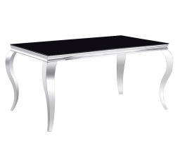 Jídelní stůl PRINC, černý/chrom, 150x90 cm