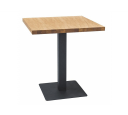 Jídelní stůl PURO, dub/černý, 80x80 cm