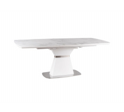 Jídelní stůl SATURN II CERAMIC, bílý efekt mramoru/bílý mat