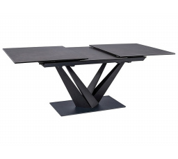 Jídelní stůl SORENTO ceramic, efekt černého mramoru/černý mat