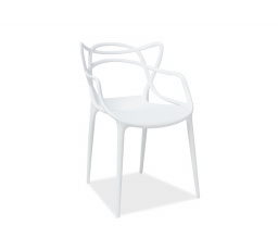 Jídelní židle TOBY bílá, stohovatelná 