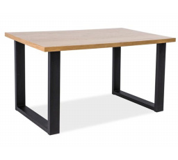 Jídelní stůl UMBERTO, dub/černá, 150x90 cm