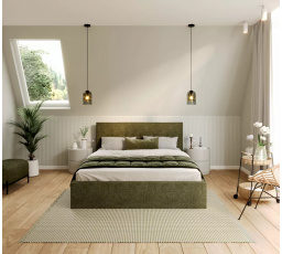 Čalouněná postel TULSA - Ottawa, barva: olivově zelená - 90 x 200